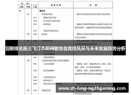 羽联排名前三飞汀杰蔚阀敏各自竞技风采与未来发展趋势分析